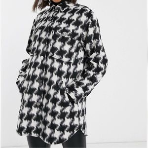 River Island Houndstooth Shacket NWOT